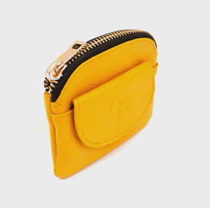 Small Leather Coin Purse - ButterCup