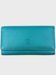 Second Nature Leather Tri-Fold Organiser Wallet - Ocean