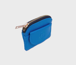 Small leather coin purse - ocean