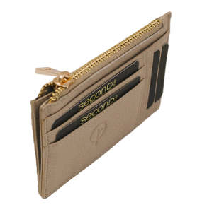 Wallets: Compact Leather Wallet - Wild Oat