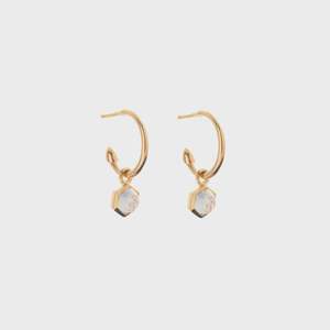 Mini Harmony Hoops (Crystal Quartz/Gold)