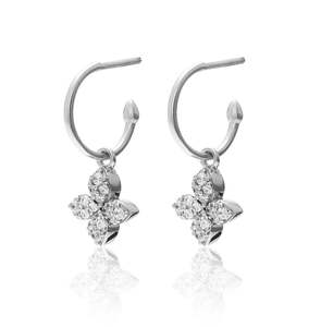 Jewellery Rings Bracelets Earrings Necklace: Flora hoops - silver/cz