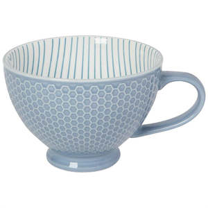 Home Entertainment: Slate Blue Stamped Latte Stoneware Mug