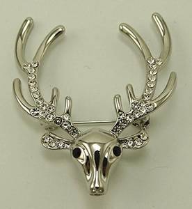 Rhinestone Reindeer Brooch