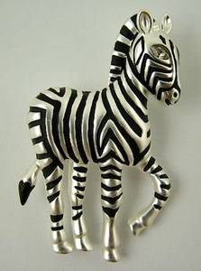 Products: Zebra Silver Brooch