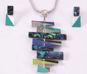 Fashion Jewellery: Paua Bars Necklace Set