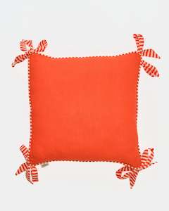 Cushions: Hot Orange Ribbon Cushion