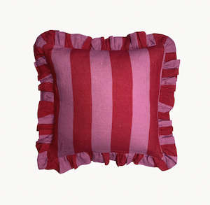 Cerise & Fuchsia Linen Stripe Cushion