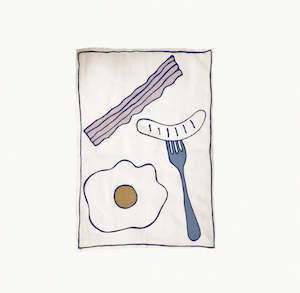 Outdoor: Eggs & Bacon Linen Tea Towel