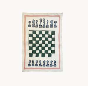 Chess Linen Tea Towel