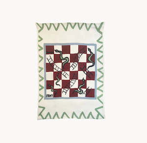 Outdoor: Snakes & Ladders Linen Tea Towel