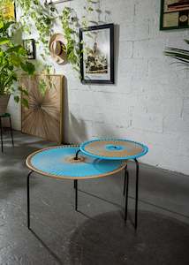 Furniture: Bellavista Coffee Table Set - Light Blue/Beige