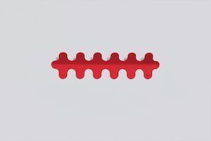 6 Hook Wiggle Wall Hanger - Gloss Cola Red