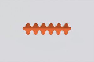 Oddthing: 6 Hook Wiggle Wall Hanger - Gloss Orange