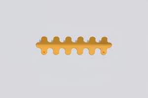 6 Hook Wiggle Wall Hanger - Matte Mustard Yellow