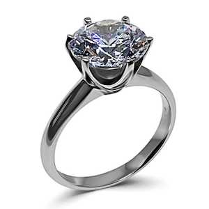 White Diamond Simulant Rings: Elan