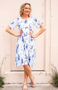 Willow Tree | Panel Dress - White patterned Blue