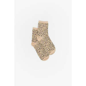 Accessories: Antler Gold Leopard Sock | Natural