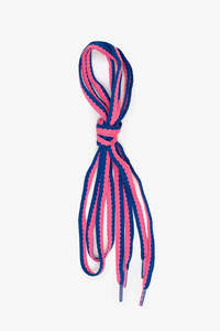 Accessories: Antler Stripe Shoelaces | Pink & Blue