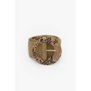 Accessories: Antler Rattan Belt Toffee Snake Buckle | Natural