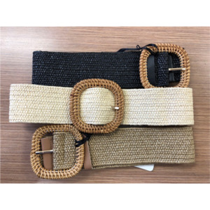 Accessories: Silver Wishes Belt Cream Square