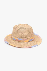 Antler: Antler - Woven Fedora | Lilac & Apricot Trim