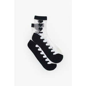 Antler: Antler - Heart Sheer Sock Black