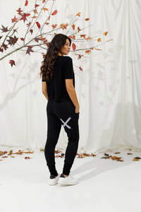 Homelee | Alpine Apartment Pants - Black with a Lilac X