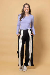 Charlo |Nikisha Cord Pant Black Cream