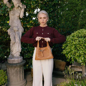 Black Caviar: Black Caviar | Brielle Tan 2 Piece Top Handle Handbag Set