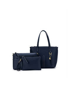 Black Caviar: Black Caviar - Tara 3 Piece Handbag | Navy
