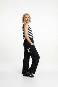 Home Lee: Homelee |Avenue Pants - Black with White X