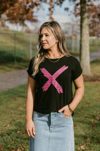 Home Lee: Homelee | Jackie Tee - Black with Candy Stripe X