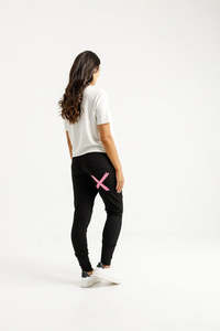 Home Lee: Homelee | Apartment Pants - Black with Candy Pink X