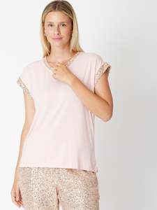T Shirts: Luna Sky | Sequen Tee - Blush