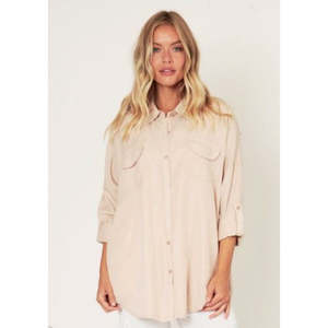 Shirts: Suzy D - Oversized Shirt Pale Pink