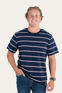 Ringers Western: Ringers Western Angus Men's Loose Fit Tee - Navy