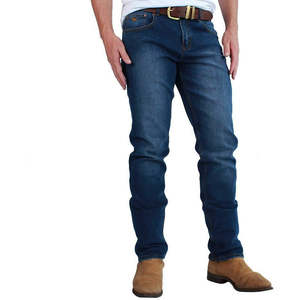 Ringers Western - Burke Mens Jean Tapered Slim Leg Mid Blue
