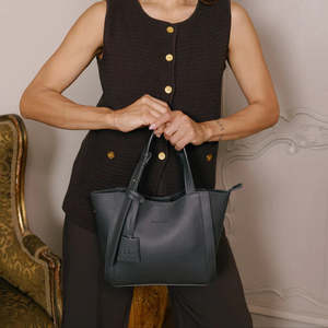 Black Caviar | Mini Lauren Grey 3 Piece Compartment Handbag