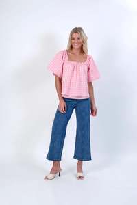 Knewe: Knewe - Parade Top | Pink Check