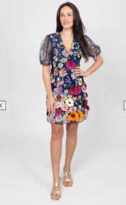 Augustine - MILLY DRESS EMBROIDERED NAVY