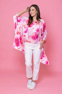 Augustine: Augustine | Raven Satin Top Pink Floral