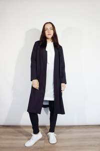 Jaclyn M: JACLYN M Jet Ponti Coat - Navy
