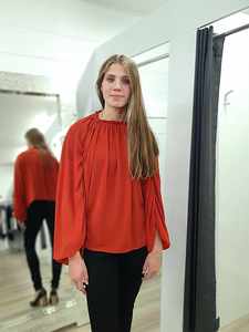 Jaclyn M: JACLYN M Reanna Blouse - Rust