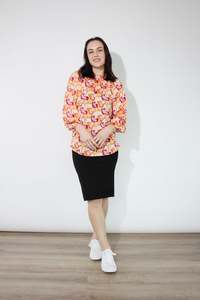Jaclyn M: JACLYN M Cooper Blouse - Cream/Multi