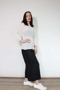 JACLYN M Grace Crinkle Blouse - Cream