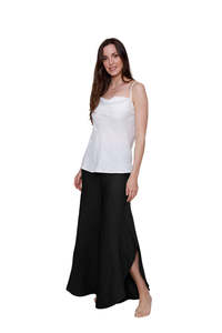 Suzy D Sahara Linen Wide Leg Trouser - Black