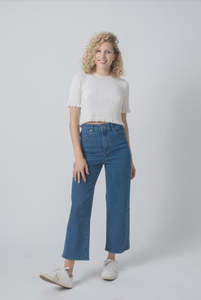 Wakee: Wakee | Wide Leg Jean - Dark Denim