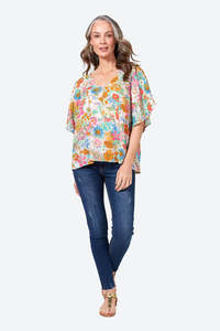 Eb Ive: Eb & Ive - Verve Top | Pink Flourish