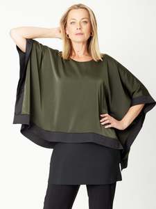 Cordelia St | Colour Blast Block Top - Khaki/Black